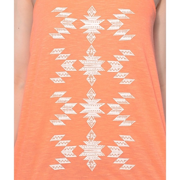 Mia Coral Aztec Halter Tank Top - Picture 3 of 4